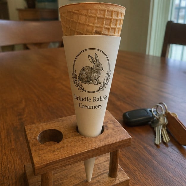 Cone sleeves with logo — customer photo